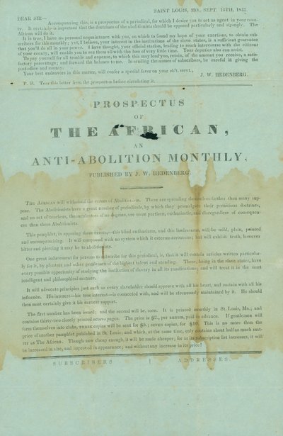 Circular is addressed to the sheriff of Lexington by John W. Hedenberg